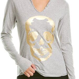 Zadig & Voltaire Tunisien Skull Graphic Long Sleeve Tee